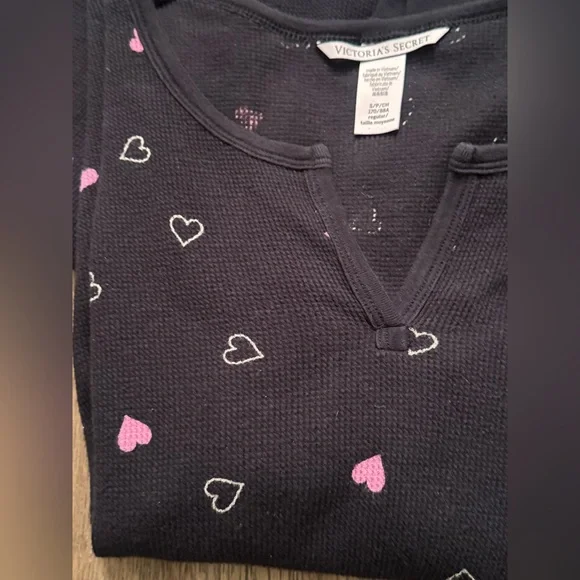 Victoria’s Secret Heart Pajamas S Small Valentines Day - Picture 2 of 14